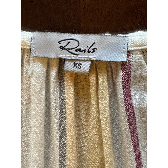 Rails Dress Women XS Cream Becca Cusco Stripe Drawstring Waist Mini Boho Preppy - Picture 8 of 13